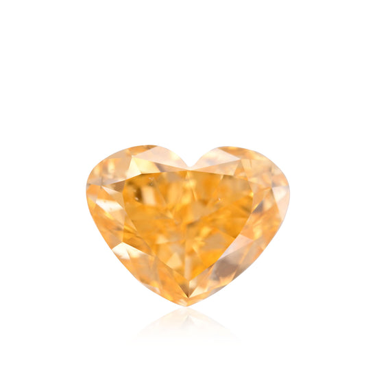 1.01 carati, diamante a CUORE giallo-arancio fancy vivido, purezza SI1, certificato GIA