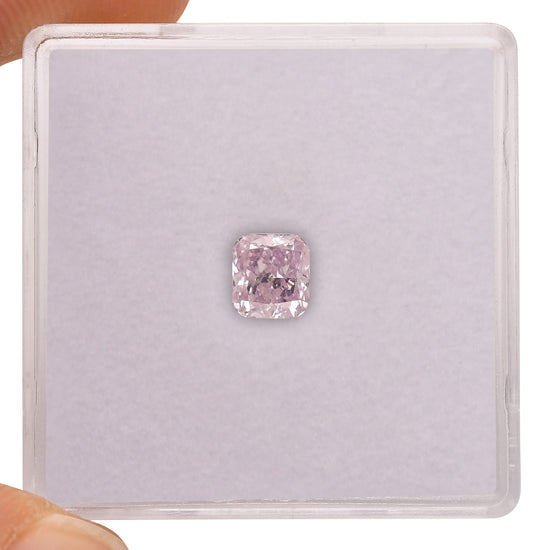 0.55 Carat Fancy Purplish Pink Cushion Diamond SI1 GIA