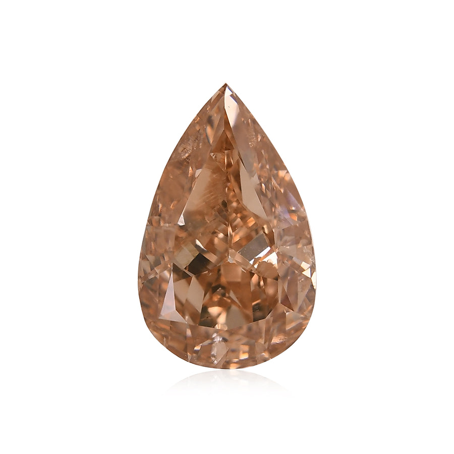 3.05 Carat Fancy Brownish Orange Pear Diamond (I1) GIA