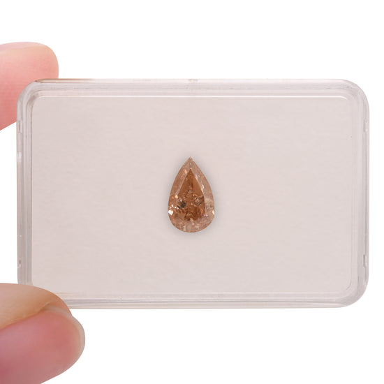 3.05 Carat Fancy Brownish Orange Pear Diamond (I1) GIA