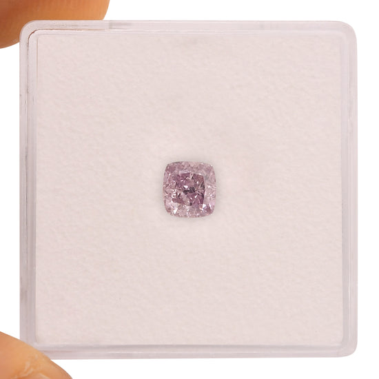 0.57 Carat Fancy Purplish Pink Cushion Diamond SI1 GIA