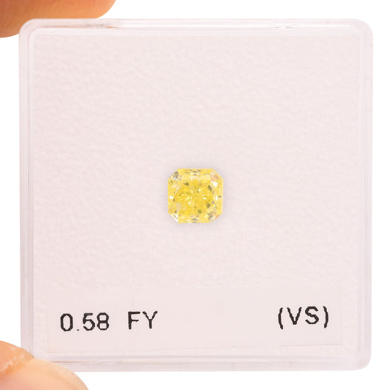 0.58 Carat Fancy Yellow Radiant Diamond (VS)