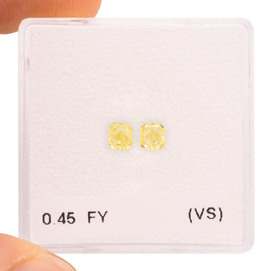 0.45 Carat Fancy Yellow Radiant Diamonds (VS)
