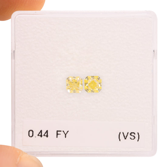 0.44 Carat Fancy Yellow Radiant Diamonds (VS)