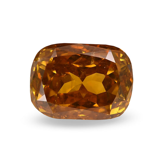 1.77 Carat Fancy Deep Brownish Yellowish Orange Cushion Diamond I1 GIA