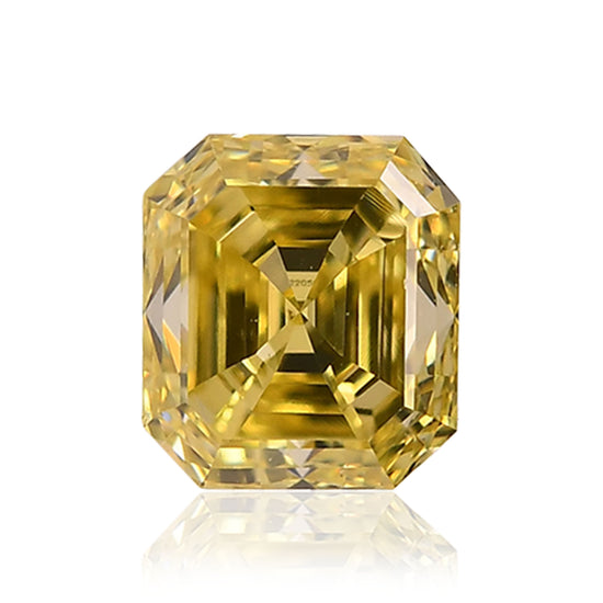 Diamante Smeraldo Giallo Intenso Fantasia 0.70 carati VS1 GIA