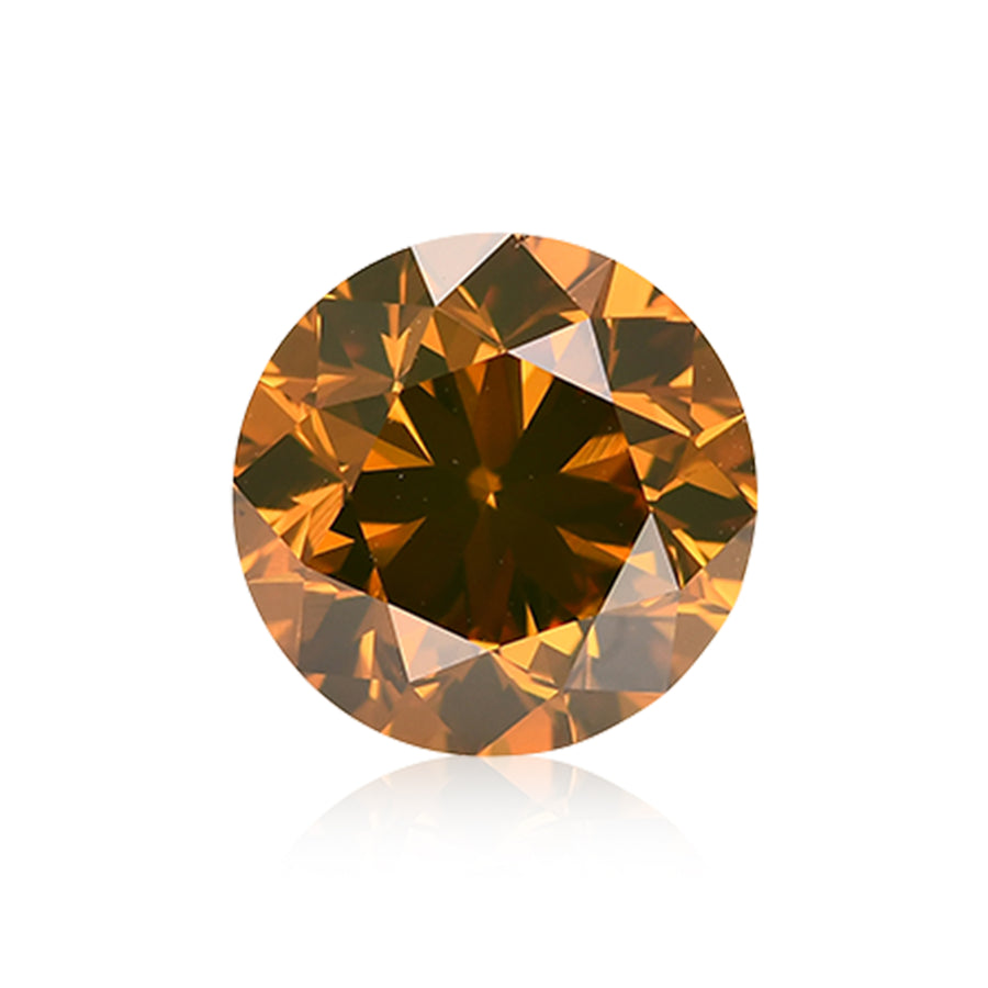 ألماسة مستديرة رائعة بوزن 2.51 قيراط، لون Fancy Deep Brownish Yellowish Orange، درجة نقاء VS2، GIA