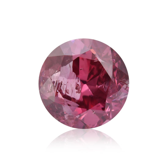 0.90 Carat Fancy Purplish Red Round Brilliant Diamond I3 GIA