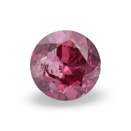 0.90 Carat Fancy Purplish Red Round Brilliant Diamond I3 GIA