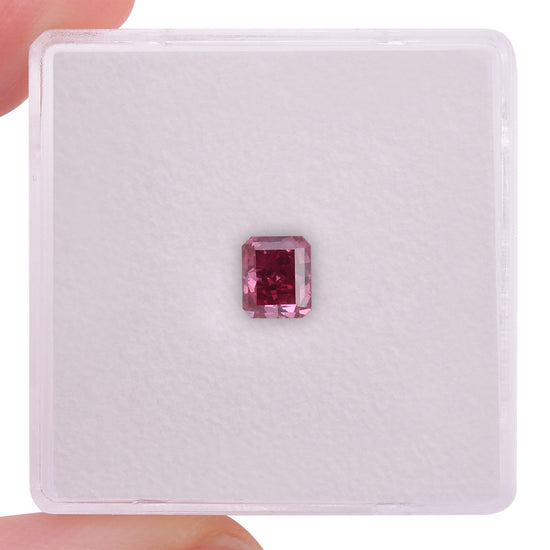0.47 Carat Fancy Purplish Red Radiant Argyle Diamond I1 GIA