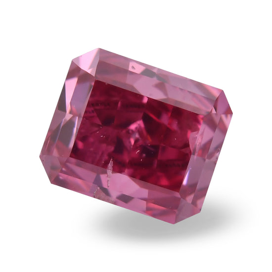 0.47 Carat Fancy Purplish Red Radiant Argyle Diamond I1 GIA