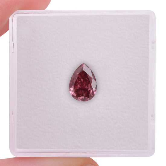 0.72 Carat Fancy Red Pear Argyle Diamond I1 GIA