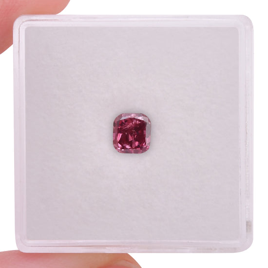 0.51 Carat Fancy Purplish Red Cushion Argyle Diamond I1 GIA