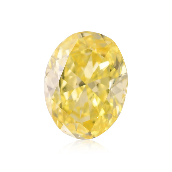 0.40 Carat Fancy Intense Yellow Oval Diamond VVS2 GIA