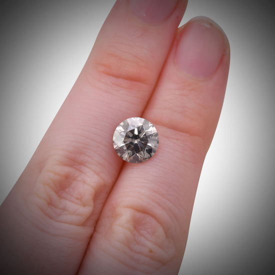2.28 Carat Fancy Dark Gray Round Brilliant Diamond (I1) GIA