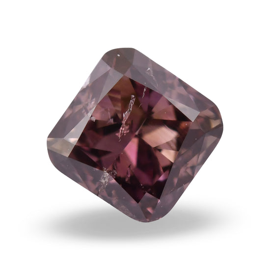 0.42 Carat Fancy Dark Pink Brown Radiant Diamond (I1) GIA