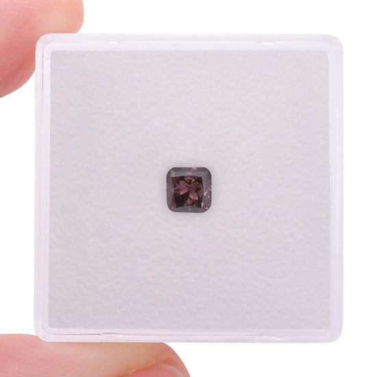 0.42 Carat Fancy Dark Pink Brown Radiant Diamond (I1) GIA