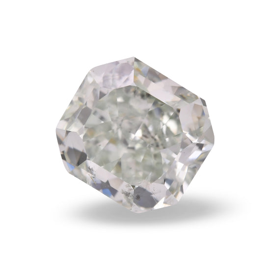 0.88 Carat Fancy Grayish Green Radiant Diamond I1 GIA