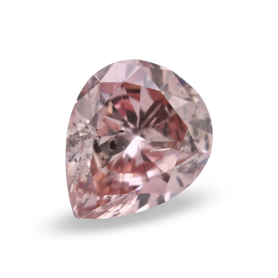 0.43 Carat Fancy Brownish Orangy Pink Pear Diamond I1 GIA