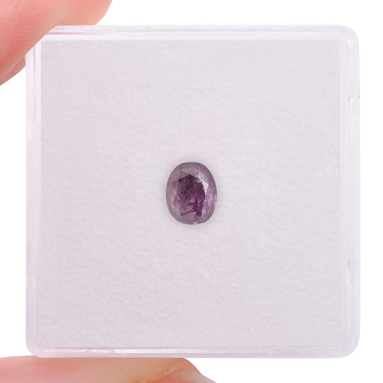 0.54 Carat Fancy Deep Brownish Purple Pink Oval Diamond (I2) GIA