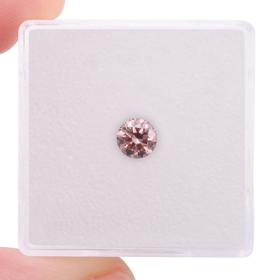 0.40 Carat Fancy Intense Orangy Pink Round Brilliant Argyle Diamond VS1