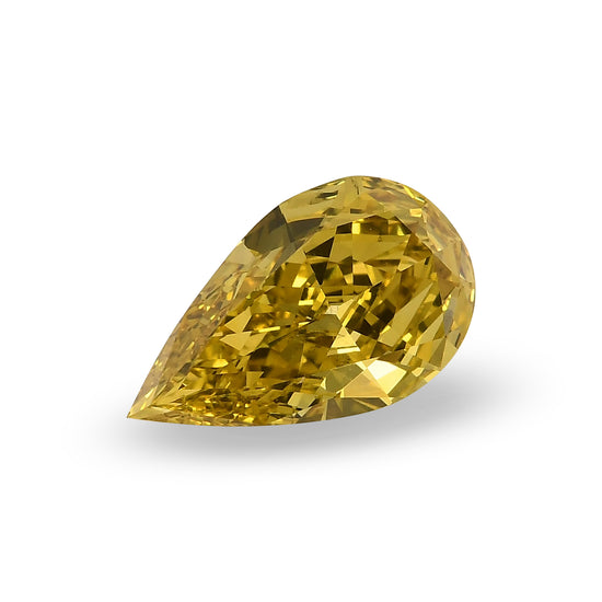2.05 Carat Fancy Intense Yellow Pear Diamond VS2 GIA & HRD