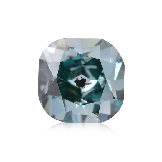 Diamante a cuscino Fancy Deep Green Blue 0.38 carati I2 GIA