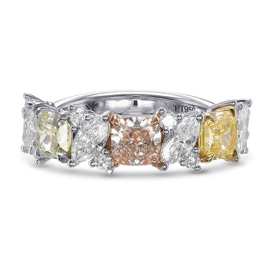 Multicolor Extraordinary Diamond Cluster Ring