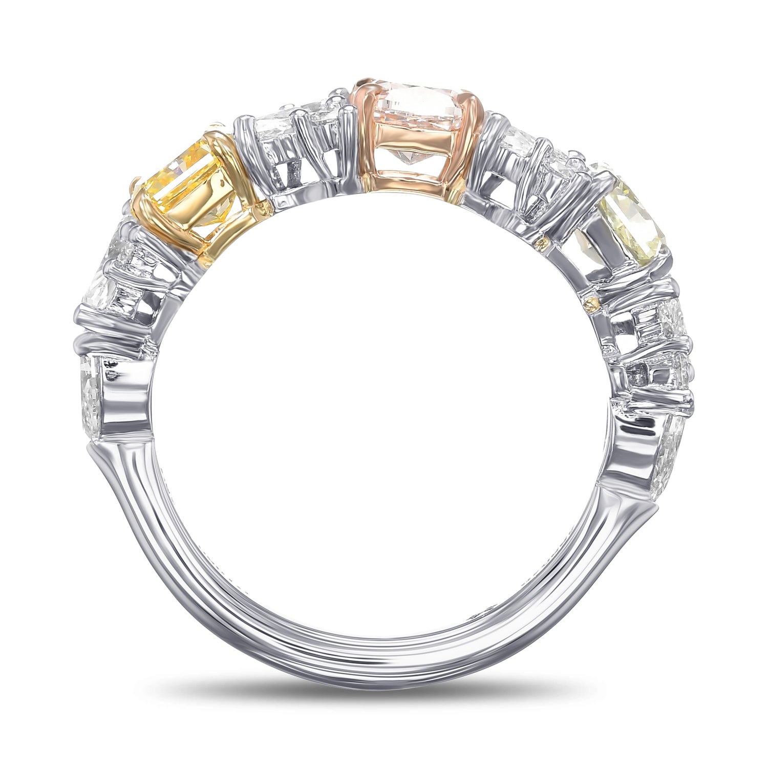 Multicolor Extraordinary Diamond Cluster Ring