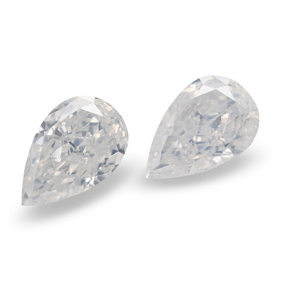 2.03 Carat Fancy White Pear Diamonds (I1)