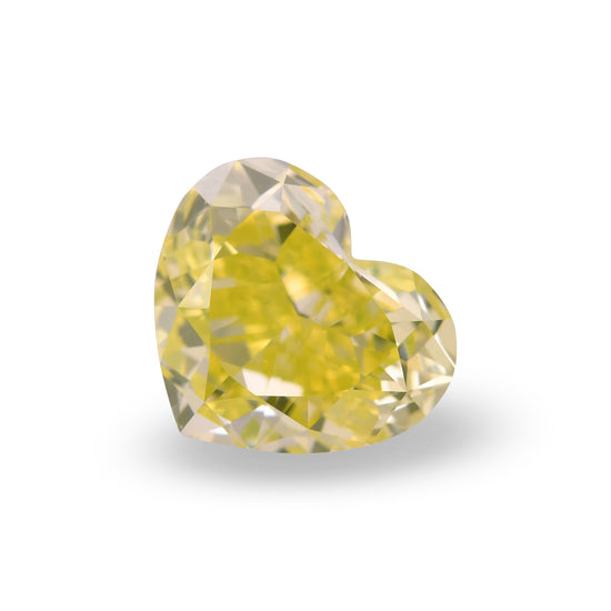 1.15 Carat Fancy Intense Greenish Yellow HEART Diamond VS2 GIA