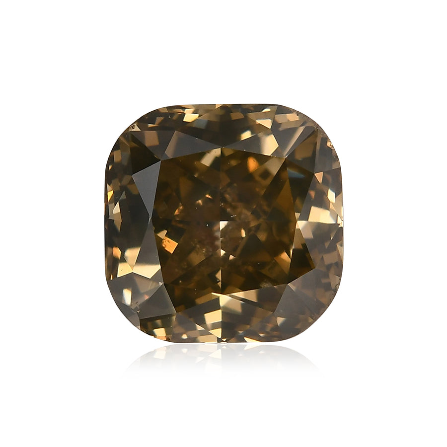 2.53 Carat Fancy Dark Yellowish Brown Cushion Diamond SI2 GIA