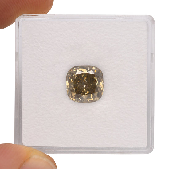 Diamante a cuscino Fancy Dark Yellowish Brown, 2,53 carati, SI2, GIA