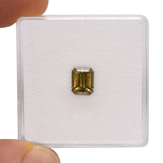 0.86 Carat Fancy Dark Brown Greenish Yellow Emerald Diamond I1 GIA