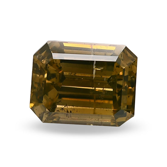 0.86 Carat Fancy Dark Brown Greenish Yellow Emerald Diamond I1 GIA