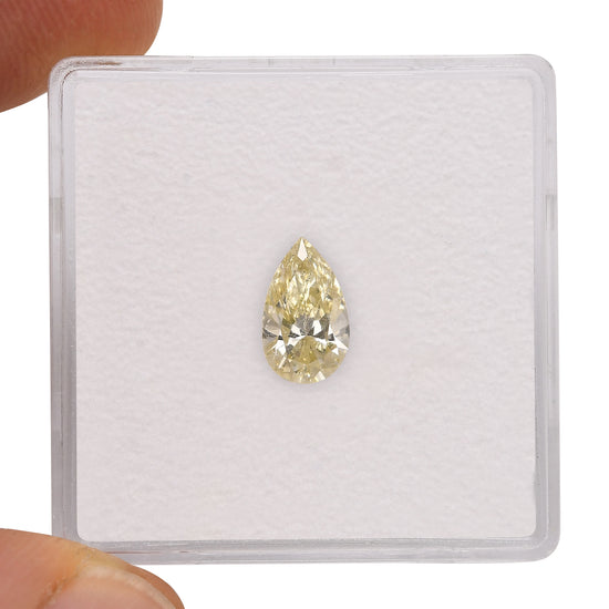0.70 Carat Fancy Light Brownish Greenish Yellow Pear Diamond VS2 GIA