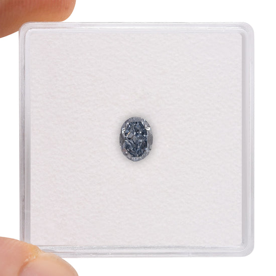 0.41 Carat Fancy Intense Blue Oval Diamond SI1 GIA