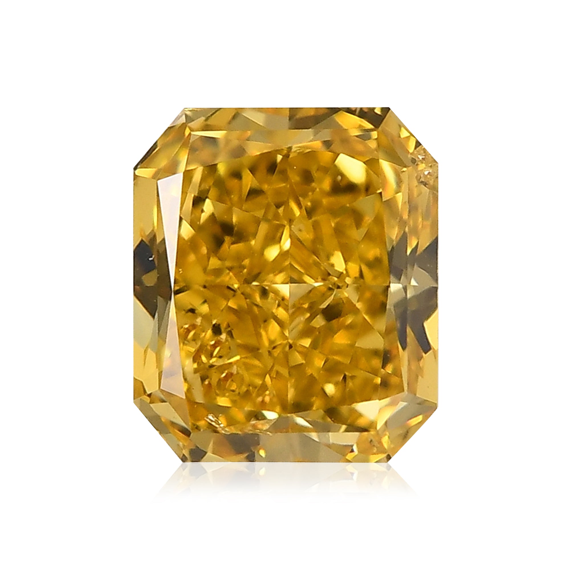 にっしーFancy Vivid Orange Yellow Si2 0.63 Carat Fancy Vivid Orangy Yellow Radiant Diamond SI2 GIA | LEIBISH