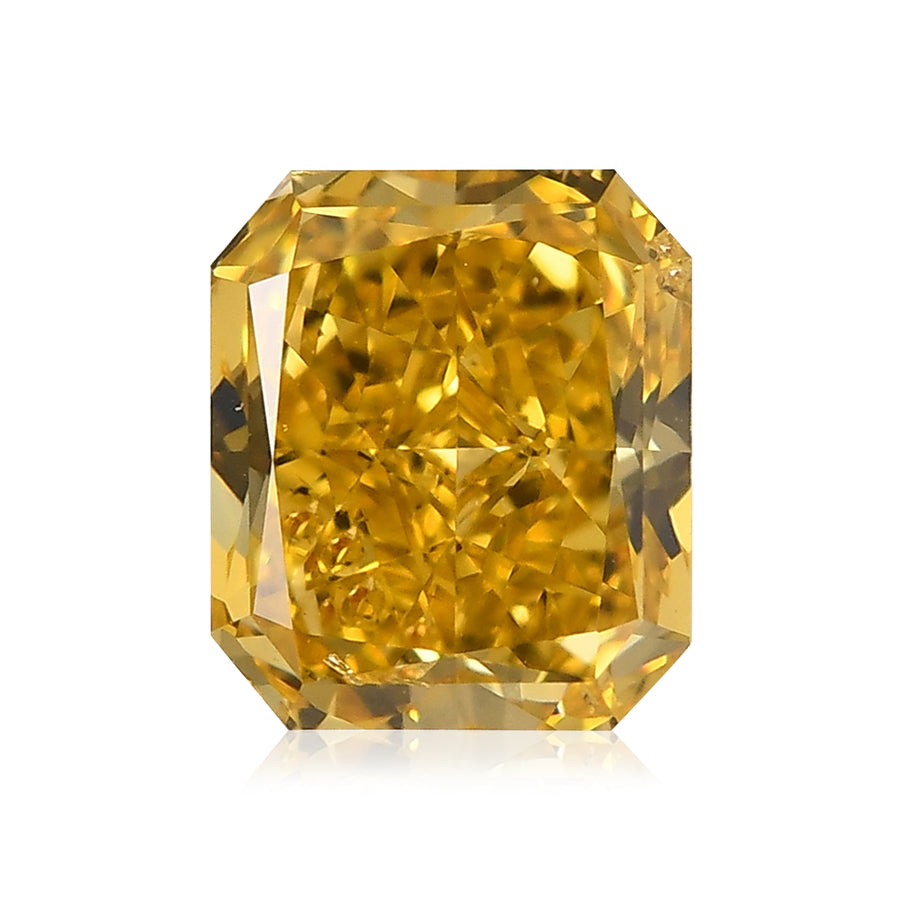 0,63 Karat Fancy Vivid Orangy Yellow Radiant Diamant SI2 GIA