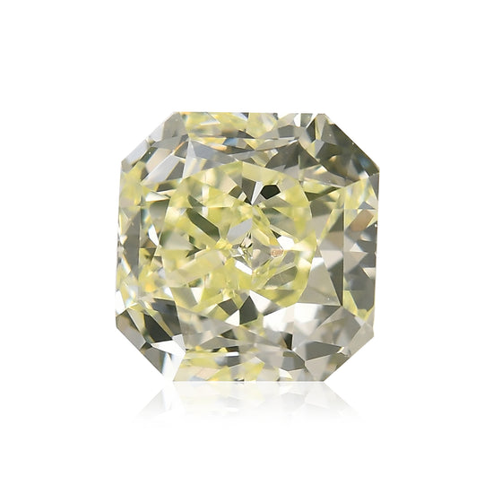 0.88 Carat Fancy Light Green Yellow Radiant Diamond VVS2 GIA
