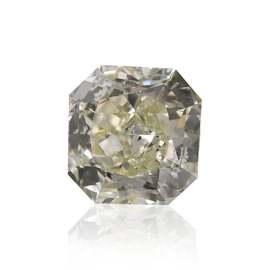 Diamante radiante giallo verdastro fantasia, 0,88 carati, SI2, GIA