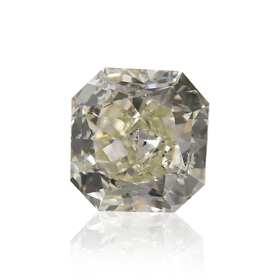 0.88 Carat Fancy Yellowish Green Radiant Diamond SI2 GIA