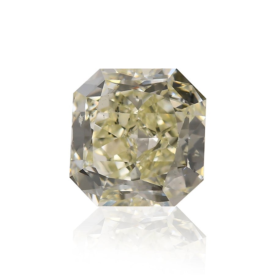 0.88 Karat Fancy Yellow Green Radiant Diamant SI1 GIA