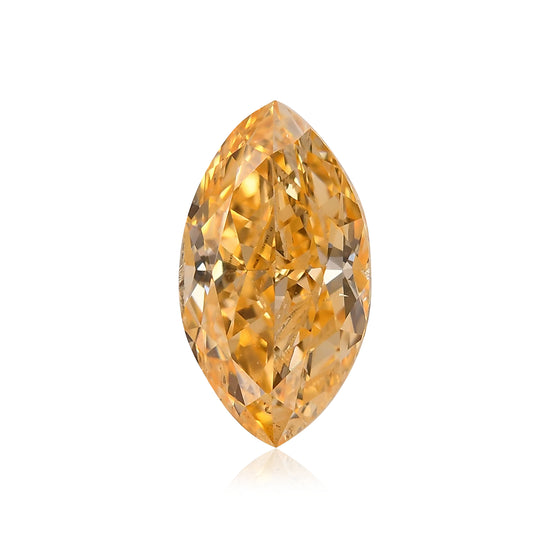 Diamante a navette giallo-arancio intenso fantasia I1 GIA da 0,57 carati