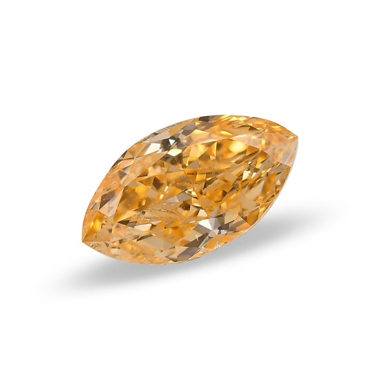 0.57 Carat Fancy Intense Yellowish Orange Marquise Diamond I1 GIA