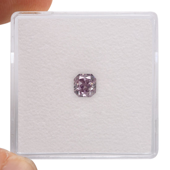 0.52 Carat Fancy Intense Pink Purple Radiant Diamond SI2 GIA