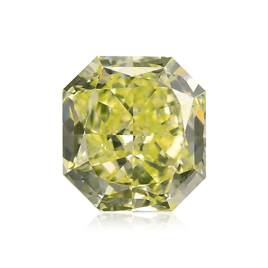 Diamante Radiant GIA Fancy Intense Yellow Green SI1 da 0,58 carati