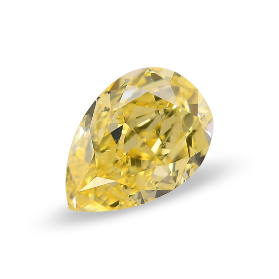 0.55 Carat Fancy Intense Yellow Pear Diamond VS1 GIA