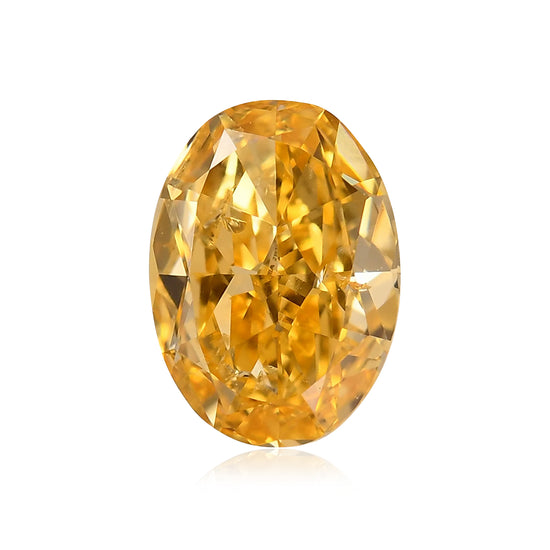 0.68 Carat Fancy Intense Orange Yellow Oval Diamond (SI2) GIA