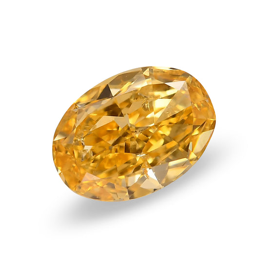 0.68 Carat Fancy Intense Orange Yellow Oval Diamond (SI2) GIA